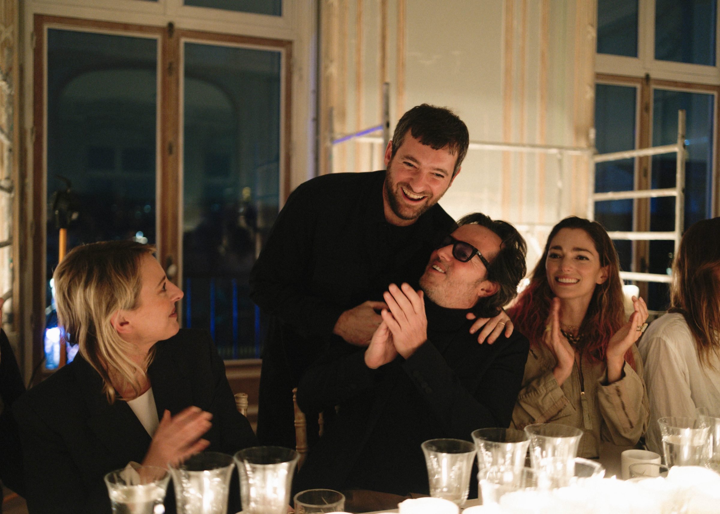 Candlelit dinner setting at We Are Ona x Alexandre de Betak Paris, December 2024